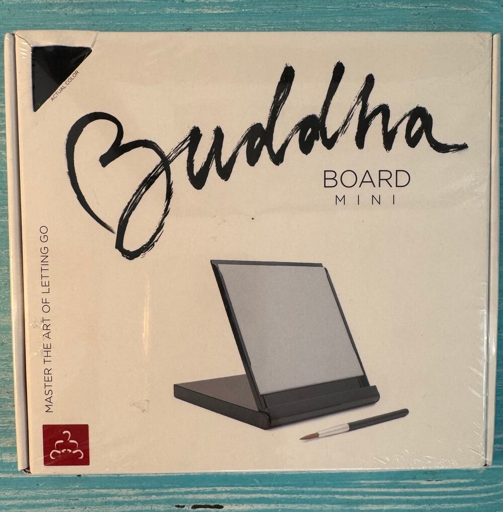 New Sealed Mini Buddha Board Zen Water Painting Art Set Black 5x5
